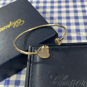Chopard Gold Heart Pavé Open-Ended Cuff Bracelet